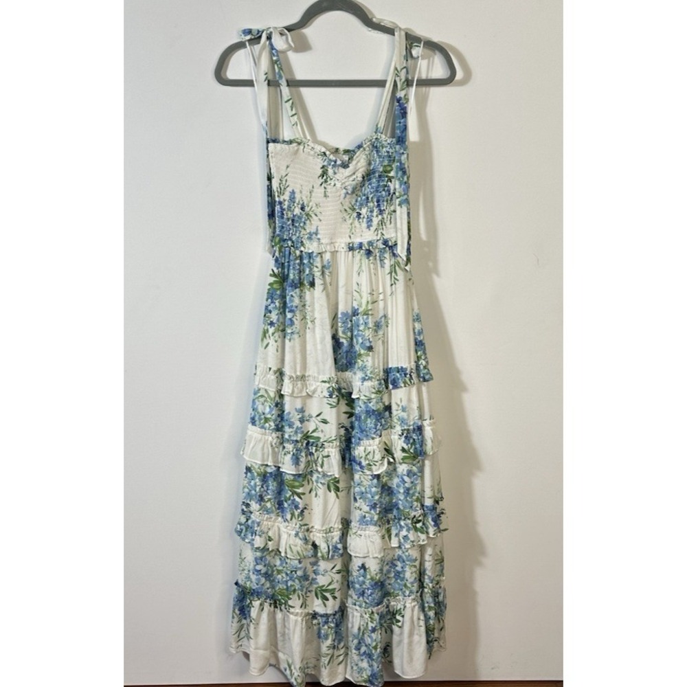 $248 Yumi Kim Floral Maxina Dress Wedding Guest Small | 4 Blue White Cottagecore